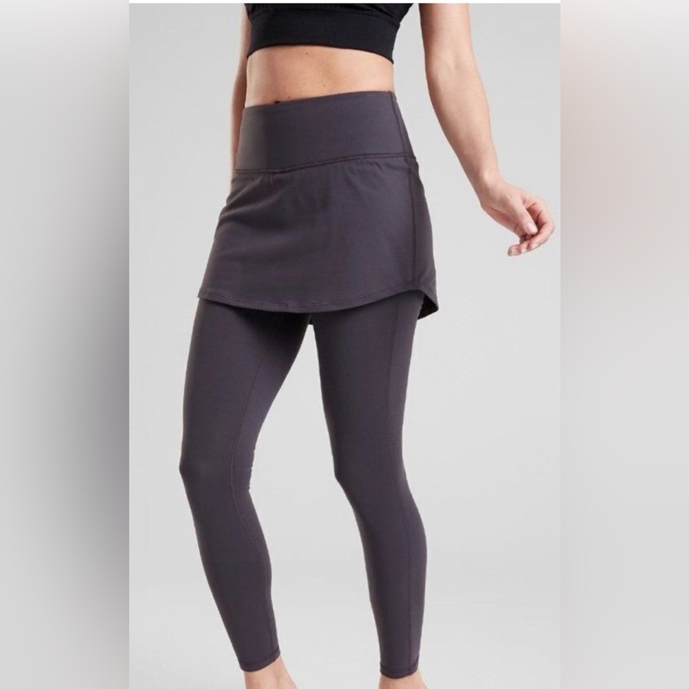Athleta High Rise Chaturanga 2-in-1 Tight XS Spring Night Purple Yoga Stretch - Picture 1 of 9